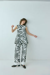 Lolita Denim Mini Dress Zebra | VRG GRL on sale