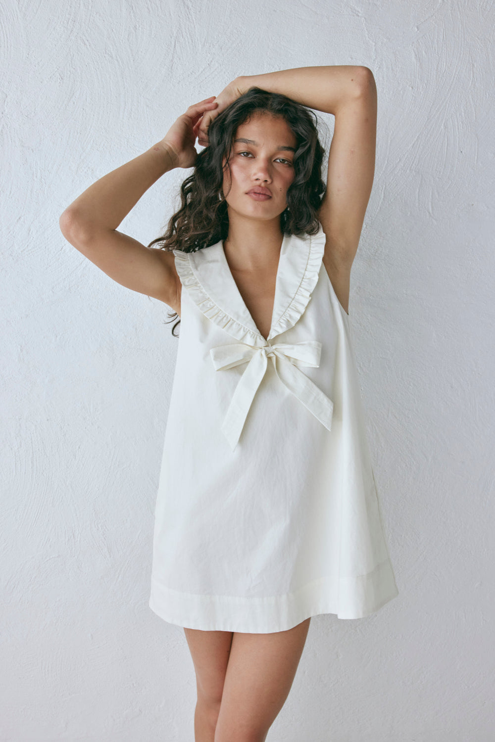 Anja Mini Dress Cream | VRG GRL discount