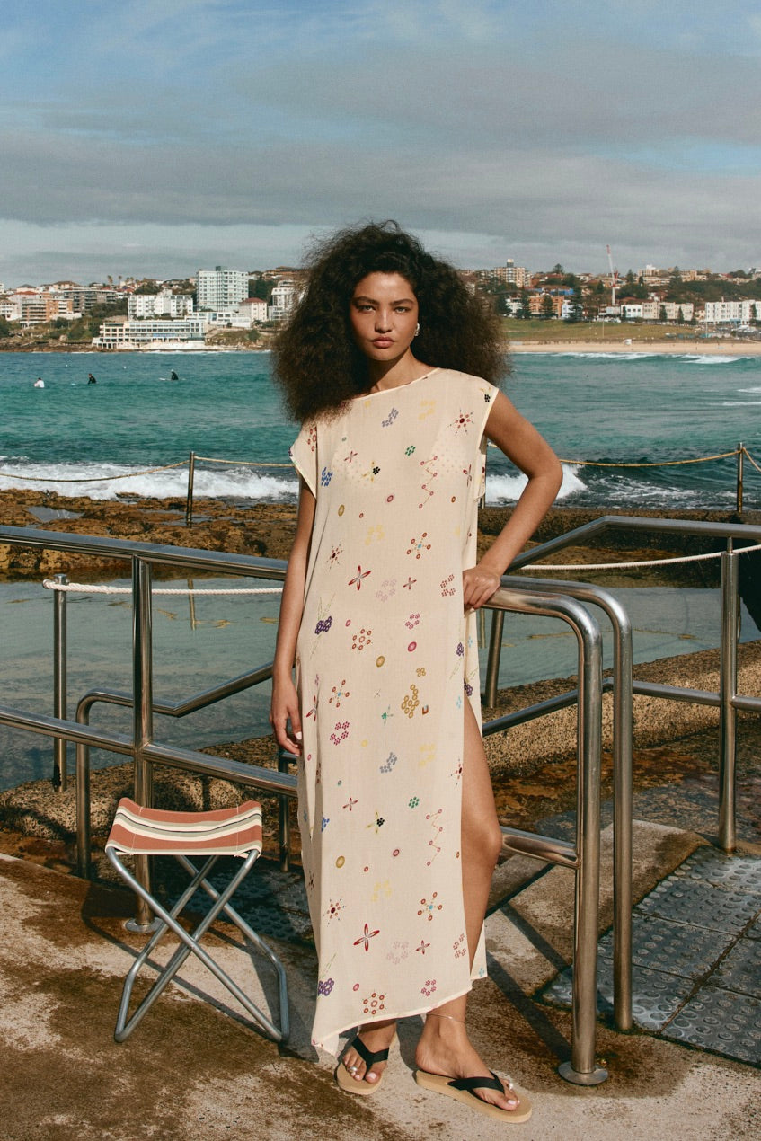Solaire Sheer Maxi Dress Pia | VRG GRL near me