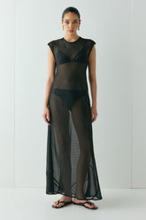Grace Sheer Maxi Dress Black | VRG GRL sale