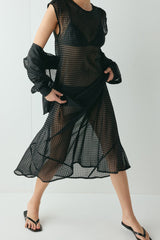 Grace Sheer Maxi Dress Black | VRG GRL sale