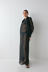 Grace Sheer Maxi Dress Black | VRG GRL sale