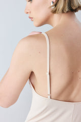 Carrie Midi Slip Dress Nude | VRG GRL for sale