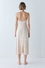 Carrie Midi Slip Dress Nude | VRG GRL for sale