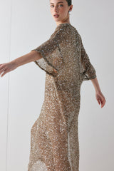 Ivette Sequin Midi Dress Mocha | VRG GRL near me