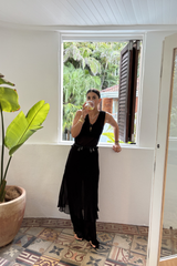 Winona Sheer Midi Dress Black | VRG GRL sale