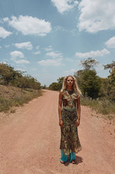 Francesca Sheer Maxi Dress Camo | VRG GRL discount