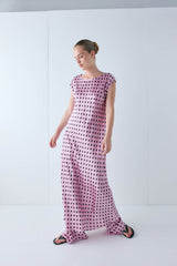 Martina Satin Maxi Dress Polka Dot | VRG GRL near me