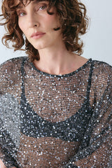 Ivette Sequin Midi Dress Black | VRG GRL on sale
