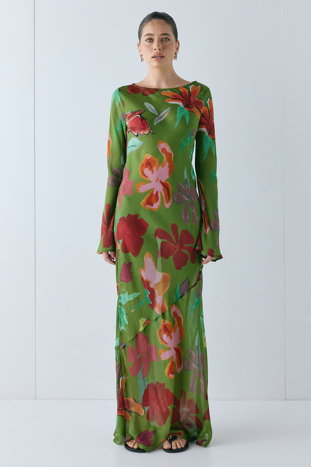 Luka Sheer Maxi Dress Poppy | VRG GRL US