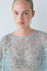 Ivette Sequin Midi Dress Aqua | VRG GRL discount