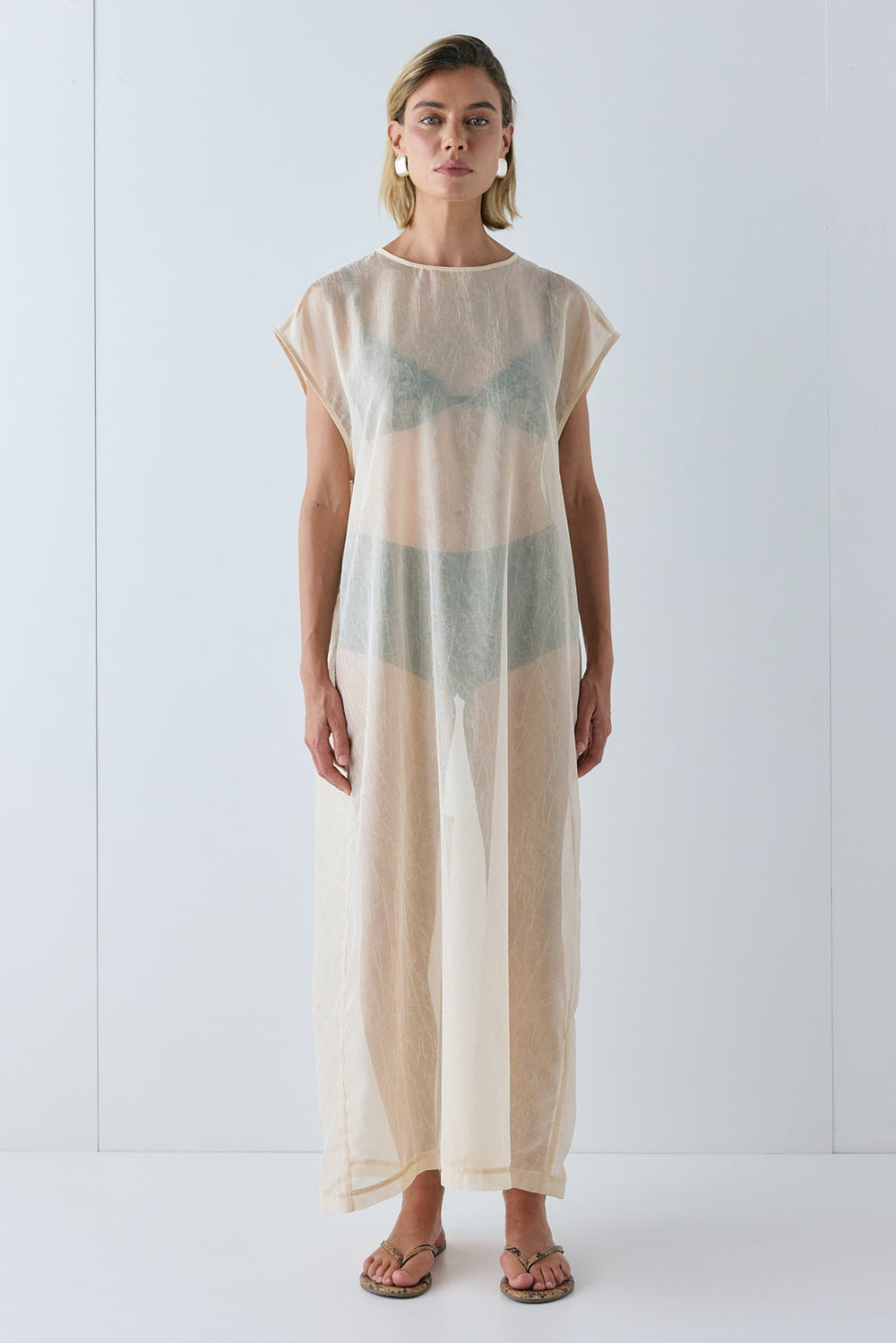 Nara Sheer Maxi Dress Ecru | VRG GRL sale