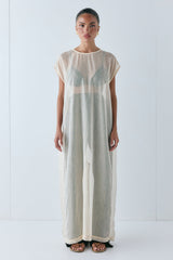 Nara Sheer Maxi Dress Ecru | VRG GRL sale