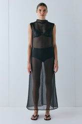 Serena Sheer Maxi Dress Black | VRG GRL near me