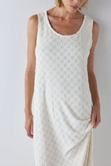 Cate Smock Maxi Dress Cream Check | VRG GRL sale