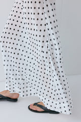 Ria Sheer Maxi Dress White Polka Dot | VRG GRL US