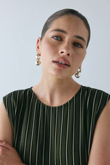 Maya Midi Dress Khaki Stripe | VRG GRL discount