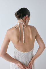 August Maxi Dress Cream Stripe | VRG GRL sale