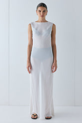 Florence Sheer Maxi Dress White | VRG GRL for sale