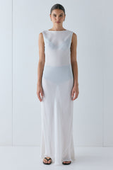 Florence Sheer Maxi Dress White | VRG GRL for sale