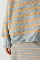 Sam Knit Jumper Apricot Stripe | VRG GRL discount