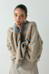 Sam Knit Jumper Apricot Stripe | VRG GRL discount
