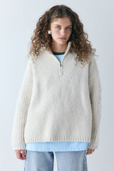 Ellis Knit Jumper Cream | VRG GRL sale