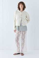 Avery Knit Cardigan Cream | VRG GRL for sale