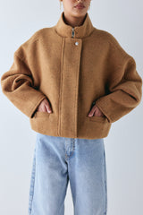 Lennon Bomber Jacket Tan | VRG GRL online