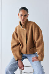 Lennon Bomber Jacket Tan | VRG GRL online
