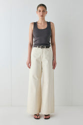 Aston High Rise Denim Jeans Cream | VRG GRL near me
