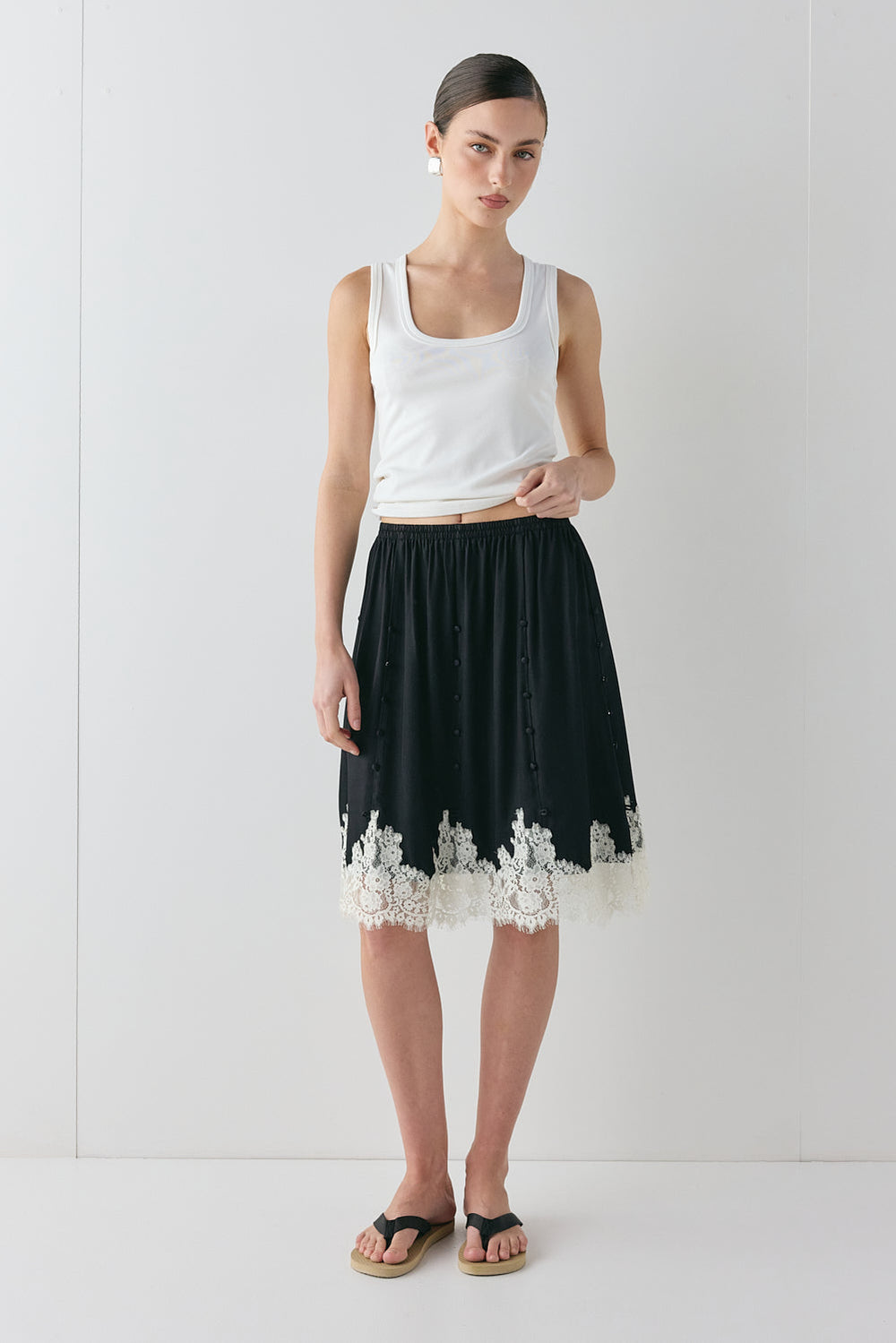 Thea Lace Skirt Black | VRG GRL for sale