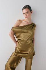 Camille Satin Tunic Top Copper | VRG GRL on sale