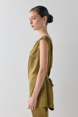 Camille Satin Tunic Top Copper | VRG GRL on sale