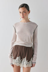 Monikh Lace Shorts Chocolate | VRG GRL discount