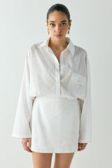 Jovi Linen Mini Skirt White | VRG GRL sale