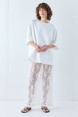 Devyn Sequin Midi Skirt White | VRG GRL online