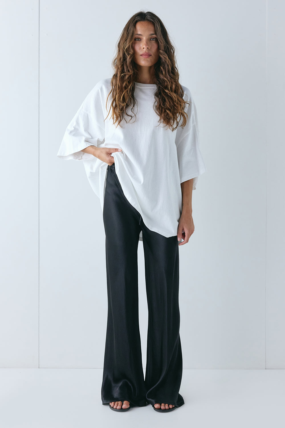 Rae Satin Pants Black | VRG GRL for sale