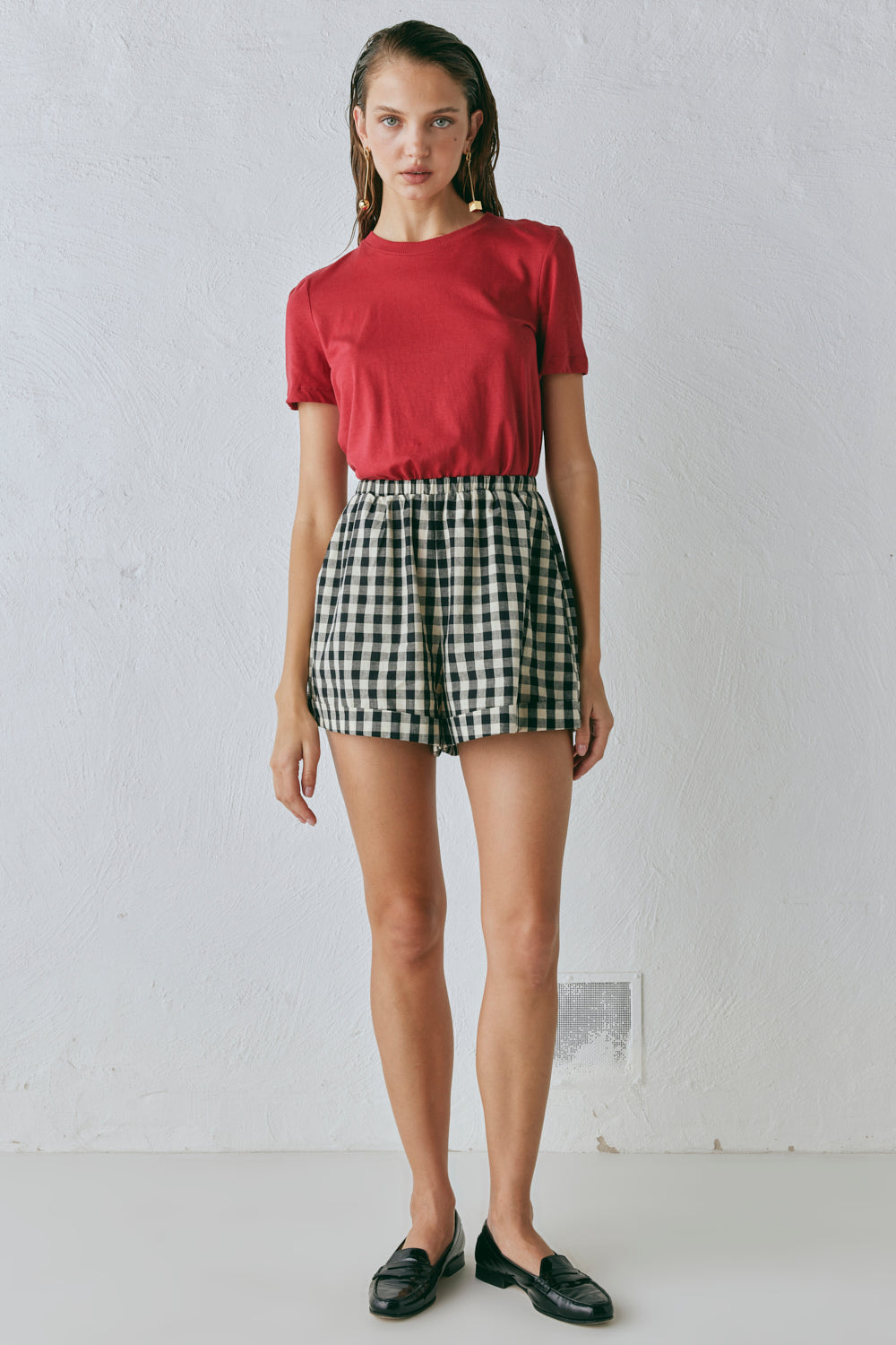 Freda Shorts Black Check | VRG GRL US