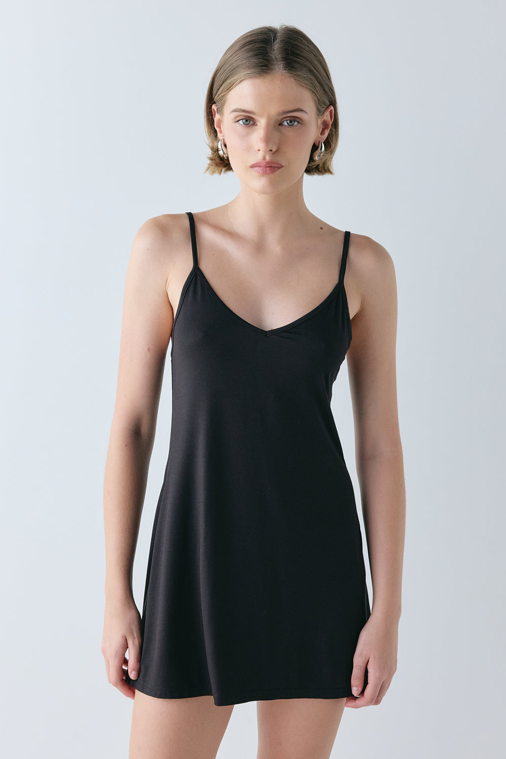 Carrie Mini Slip Dress Black | VRG GRL discount
