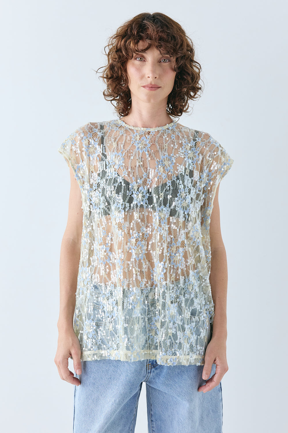 Devyn Sequin Top Lace | VRG GRL for sale
