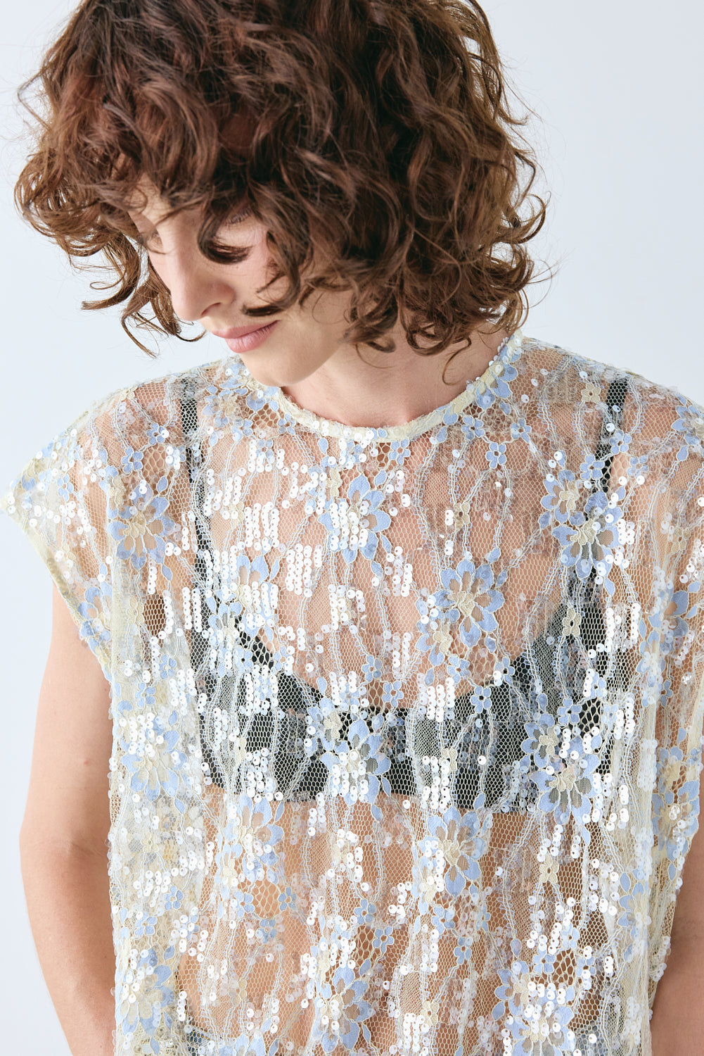 Devyn Sequin Top Lace | VRG GRL for sale