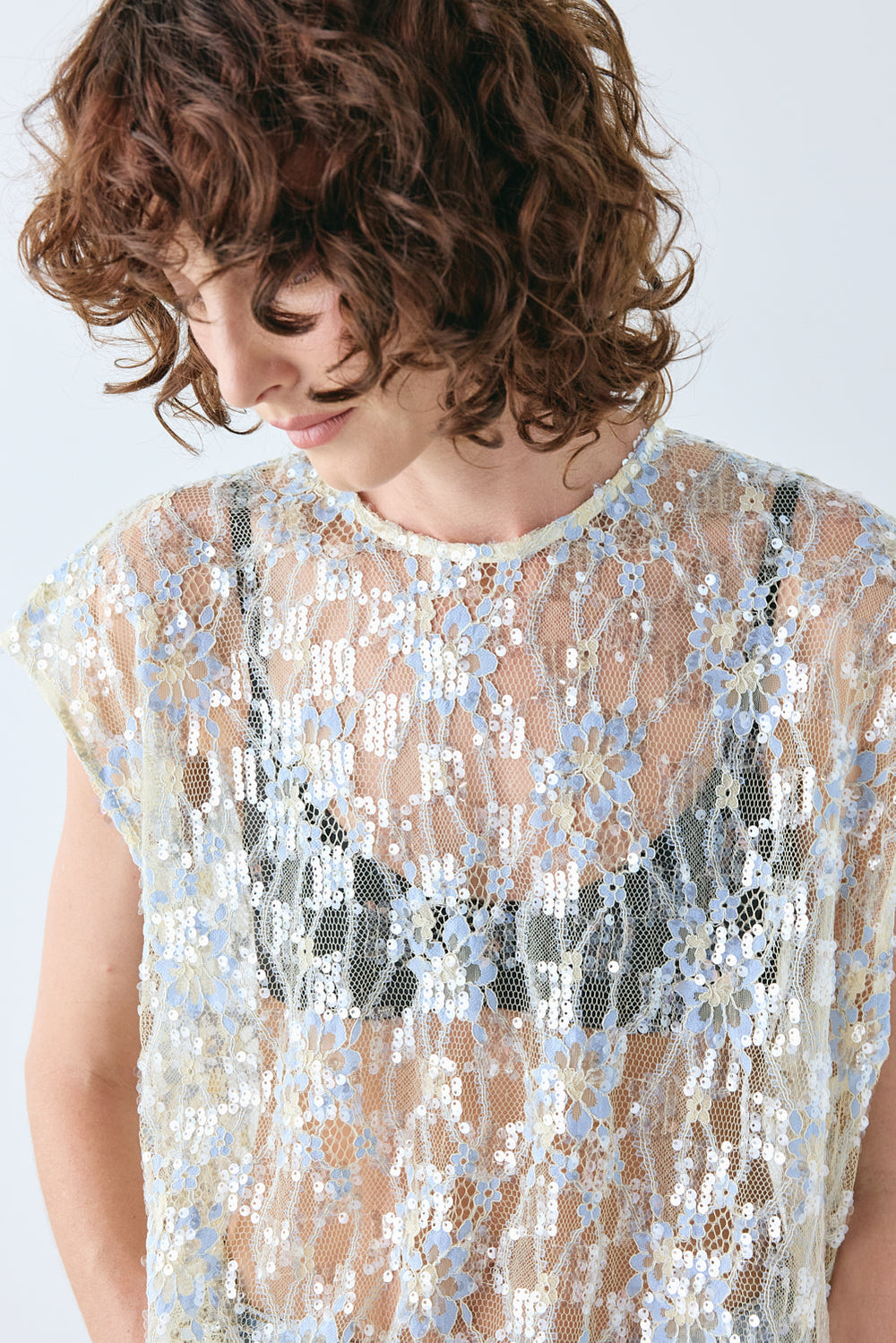 Devyn Sequin Top Lace | VRG GRL for sale