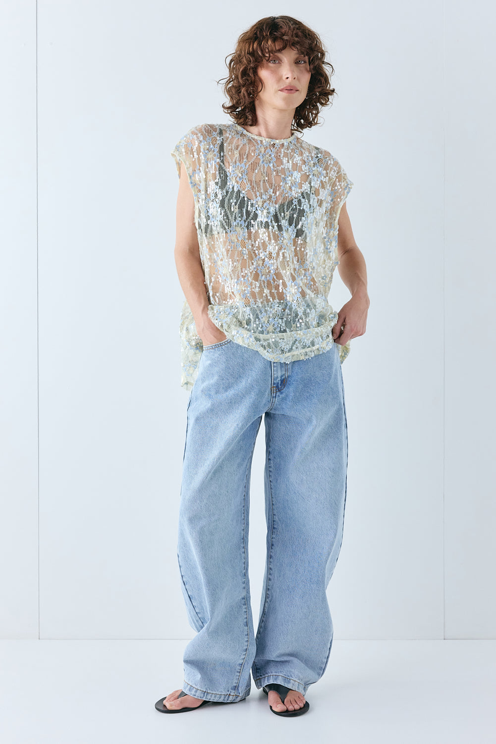 Devyn Sequin Top Lace | VRG GRL for sale