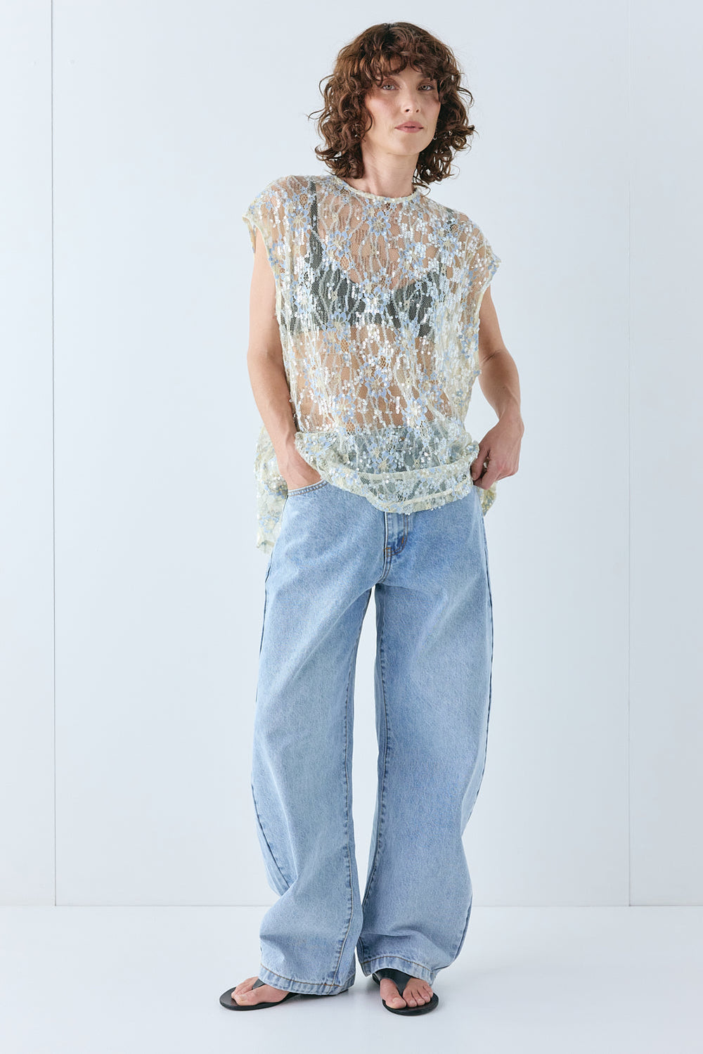 Devyn Sequin Top Lace | VRG GRL for sale