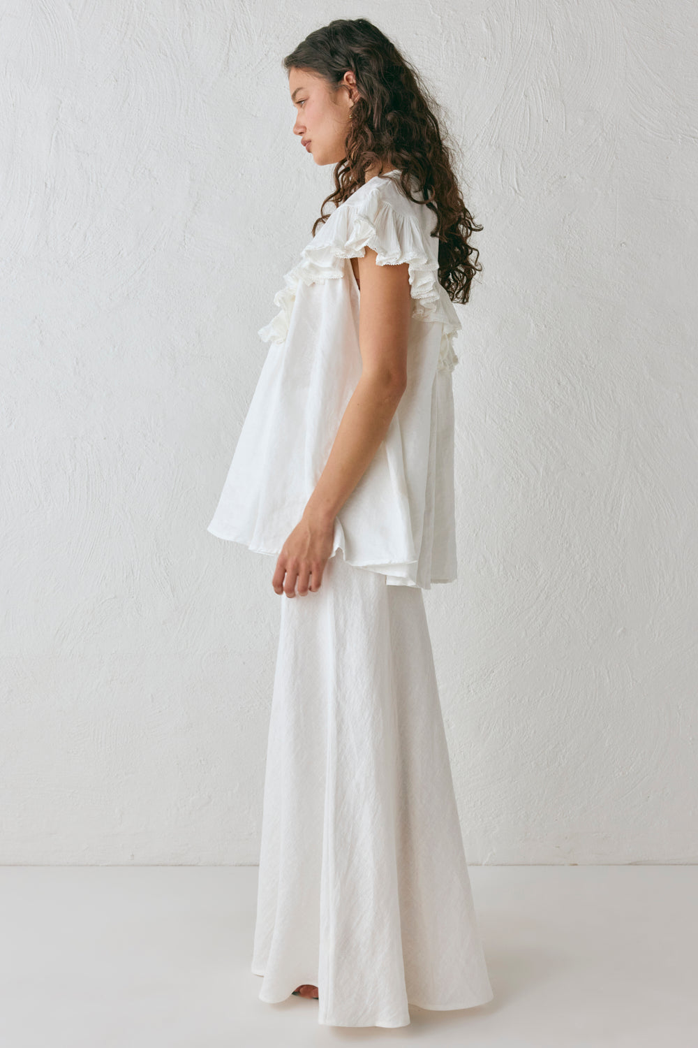 Viola Linen Tunic White | VRG GRL on sale