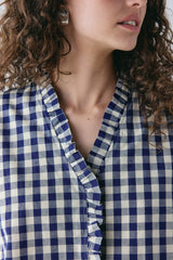 Phoebe Vest Top Navy Check | VRG GRL online
