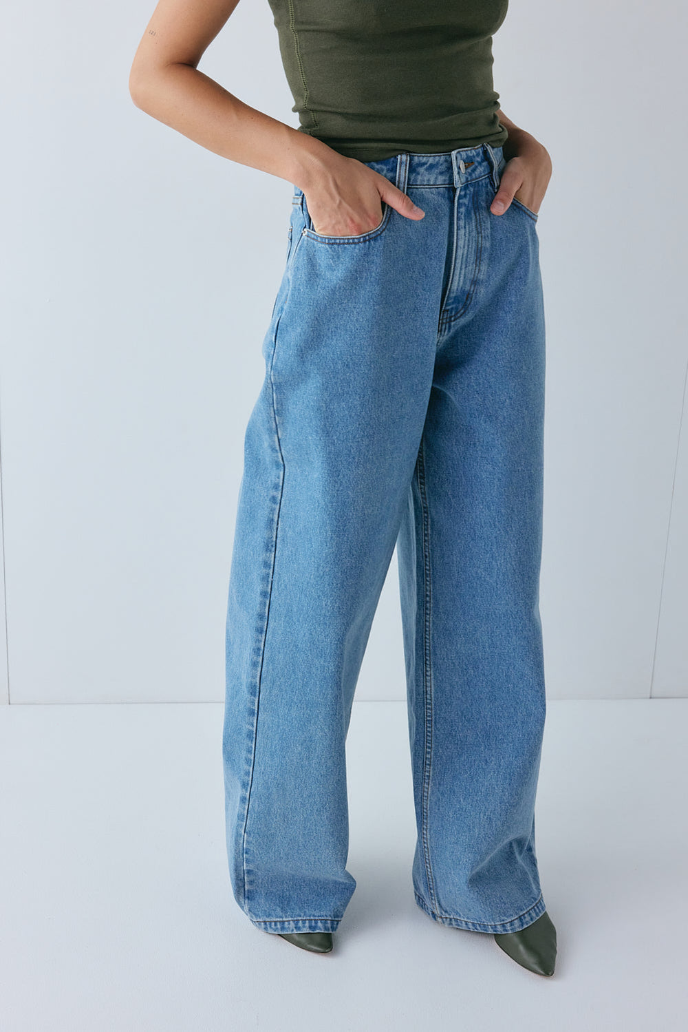 Hayden High Rise Denim Jeans Blue | VRG GRL sale