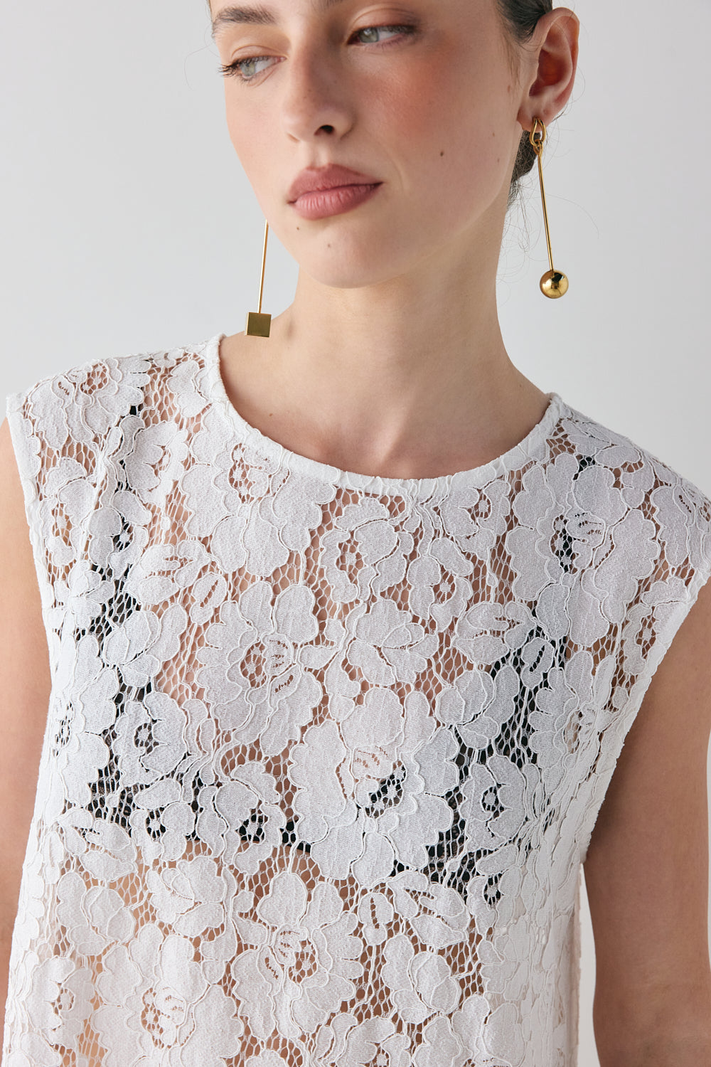 Maya Lace Midi Dress White | VRG GRL near me