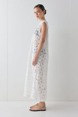 Maya Lace Midi Dress White | VRG GRL near me